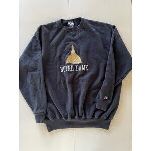 Vintage 2XL Champion Notre Dame Embroidered Gold Dome Sweatshirt